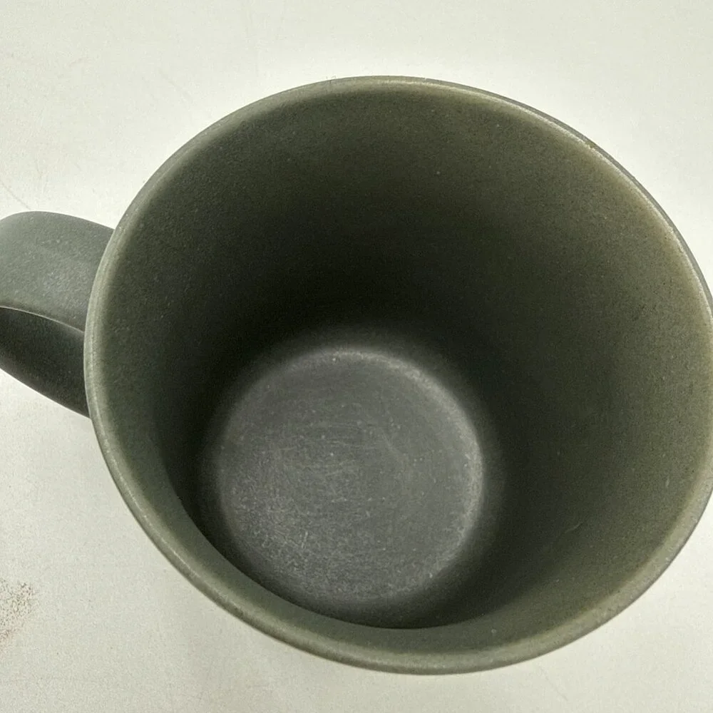 Pottery Barn Bongo Green Coffee Mug Cup Made In Japan Vintage Set 4